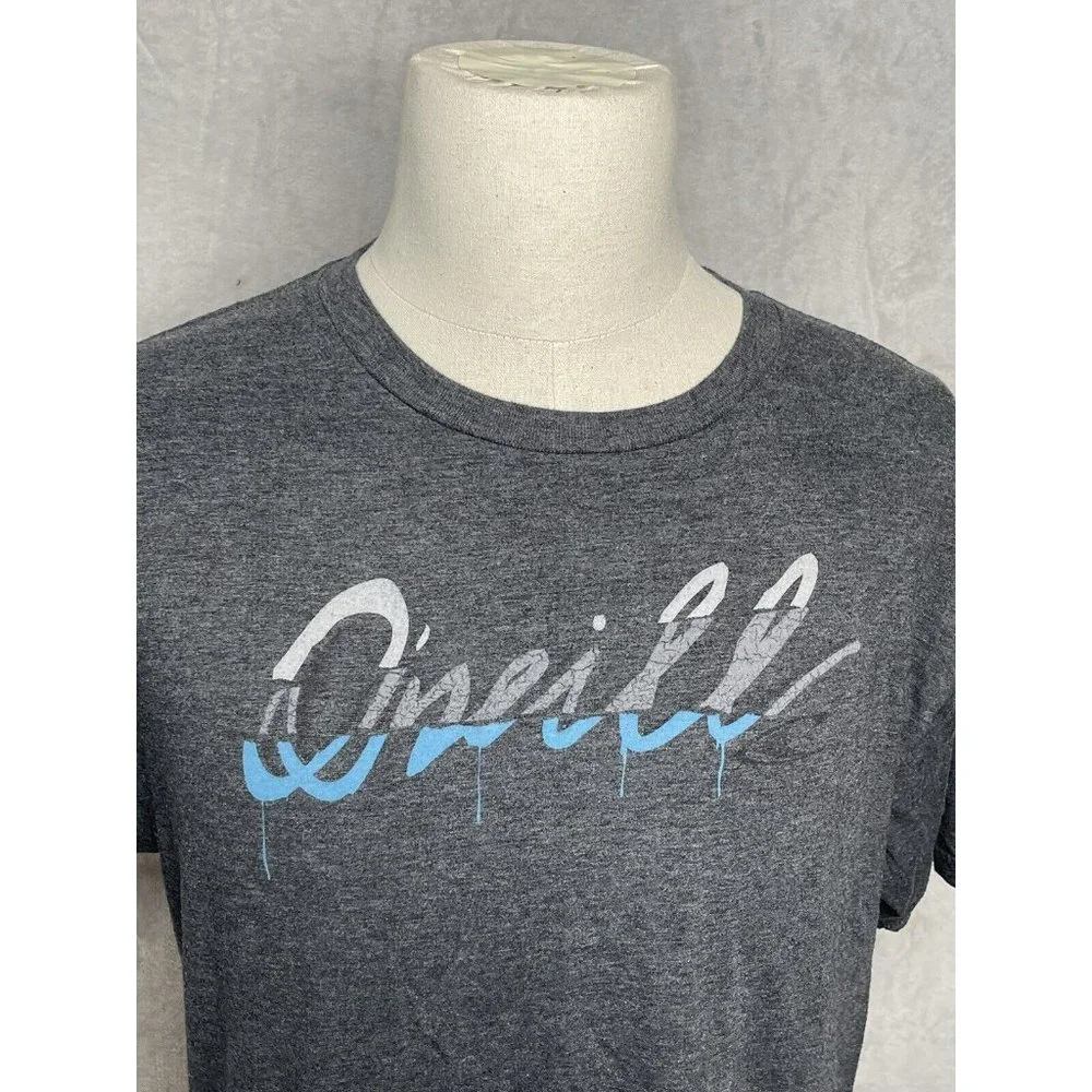O'Neill T Shirt Adult Large Heather Gray Short Sleeve Gray Blue Logo - Picture 2 of 5